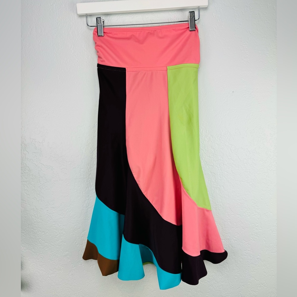 Vix Sherbet Strapless Summer Fit And Flare Swimwear Coverup Dress